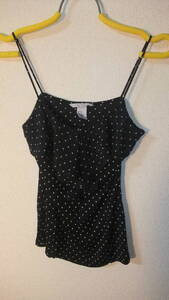 ★H&M★アメリカ エイチアンドエムレディーストップス キャミソールUSサイズXS 着丈40Cm　One Piece summer tops Black　黒　USED IN JAPAN