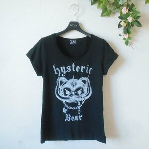 ヒステリックグラマー HYSTERIC GLAMOUR Ｔシャツ カットソー 黒 FREE ヒステリック ベアー レディース