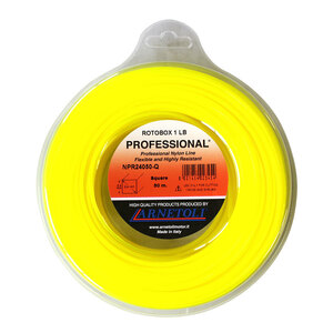 イタリア製 プロフェッショナルナイロンコード 黄色 四角「2.4mm×50m」×32個セット NPR24050-Q 草刈り 芝刈り 業務用 ARNETOLIMOTOR