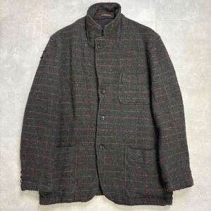 超希少 アーカイブ COOME des GARCONS HOMME コムデギャルソンオム 縮絨 田中オム AD2003 ジャケット 00s チェック 川久保玲 黒の衝撃 Rare