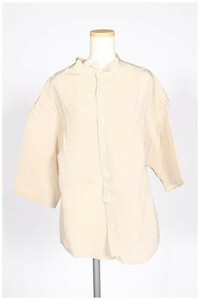 ビューティフルピープル beautiful people 17SS cu/pa typewriter shirt シャツ ブラウス 七分袖 XXS ベージュ amy0513 レディース