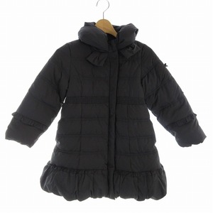 ベベ bebe 子ども服 ダウンジャケット ロング リボン ジップアップ 120 黒 ブラック /EE キッズ