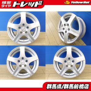 中古 4本 VW ポロ 専用設計 MAK FIX 14インチ 5.5J ET38 5H-100 ハブ径 57.1mm 社外 アルミホイール AW 6R トレンドライン 前橋