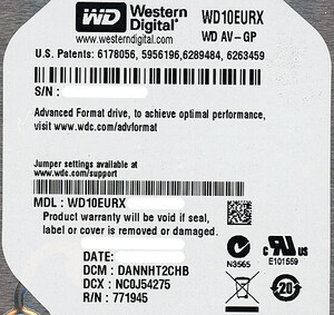 Western Digital製HDD WD10EURX 1TB SATA600 [管理:1000002774]