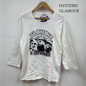 ヒステリックグラマー BLONDIE 長袖 Tシャツ ラグラン ロゴ 両面プリント カットソー Tシャツ Tシャツ S 白 / ホワイト