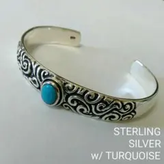 IJ, STERLING SV925 BANGLE w/TURQUOISE