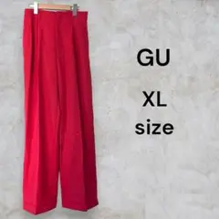 GU タックカラーワイドパンツ ワイドパンツ  カラーパンツ  XL