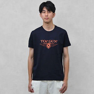 【サイズL】【新品/DR1467A】◆トップガン TOPGUN◆コットン ロゴ入り 半袖 Tシャツ ネイビー [メンズ] TGM2005 179 NAVY