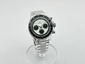 5-24 未使用RELAX リラックス 腕時計 クロノ グラフ デイトナ モデル 白 ポールニューマン ブラックベゼル 世田谷ベース 所ジョージ