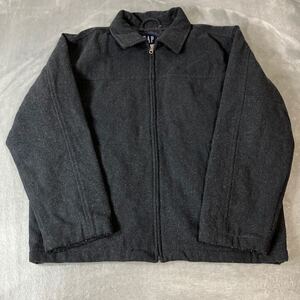 OLD GAP 90s オールドギャップ ウールジャケット　ブルゾン　 フルジップ アウター　ウールナイロン　ダークグレー　M 1円スタート