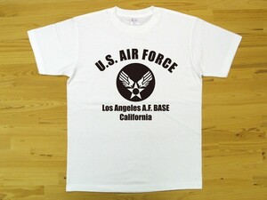 U.S. AIR FORCE 白 5.6oz 半袖Tシャツ 黒 L ミリタリー エアフォース アメリカ空軍