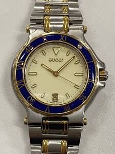 M-8051 【同梱不可】980円～ 現状品　GUCCI/グッチ　9700　0027931　クォーツ　メンズ　腕時計　