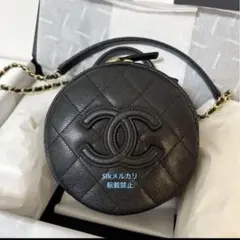 【新品】CHANEL シャネル　ヴァニティバッグ　キャビアスキン　ラウンドバッグ