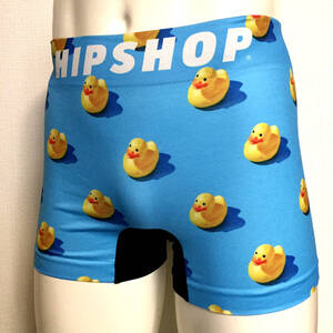 長期保管★エコ品【HIP SHOP/ヒップショップ】めちゃ可愛くPOPなDUCK/ダック　ボクサーフルバック　メンズM　スカイブルー