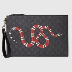 【新品未使用】GUCCI グッチ クラッチバック キングスネーク ブラック 箱付