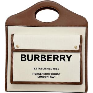 BURBERRY/バーバリー ミディアム ポケットバッグ 8031745 2WAY ショルダーバッグ ハンドバッグ キャンバス/レザー レディース