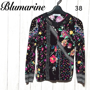 ブルマリン ニットカーディガン 38 Blumarine レーヨン ストレッチ 花柄 レース ブルーベルジャパン正規品