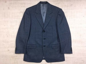 ラノリーニ Lanolini × Prouvot Bernard イタリア製 ツイード テーラードジャケット メンズ 3ボタン フラップポケット サイドベンツ 48 青