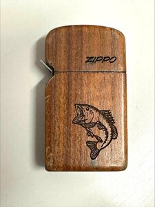 【31】1円～zippo ZIPPO 年代不明 ブラックバス 木製 ジッポ ライター
