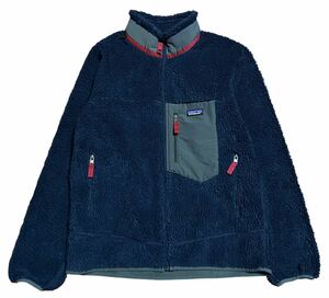 22aw patagonia 23056Fa22 CLASSIC RETRO-X パタゴニアクラシック レトロX カーディガン フリース ジャケット ネイビー/レッド L