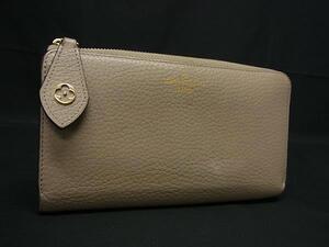 1円 LOUIS VUITTON ルイヴィトン M63104 トリヨンレザー ポルトフォイユ コメット L字ファスナー 長財布 ウォレット ベージュ系 FI4303