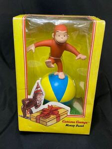 おさるのジョージ　貯金箱　Vintage Curious George Money Bank Piggy Bank Balancing on Circus ball ひとまねこざるフィギュア