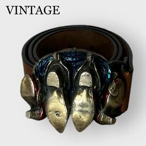 VINTAGE ヴィンテージ レザーベルト ウエスタンブーツ Rockabilly Hillbilly Psychobilly Rustic