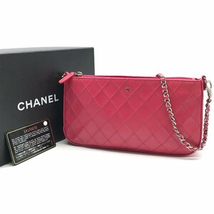 1円 美品 CHANEL シャネル ココマーク マトラッセ ビコローレ チェーン ショルダー バッグ ピンク a3885