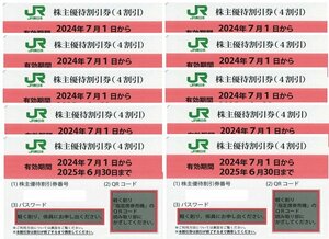 ストア出品☆10-1☆JR東日本株主優待割引券（4割引）10枚セット　東日本 株主優待　鉄道割引券 　2025年6月30日まで メールで番号通知可能