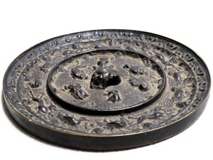 古鏡 海獸葡萄紋鏡 古銅鏡 中国 唐物