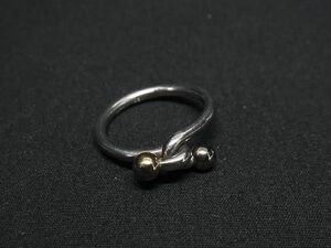 1円 ■美品■ TIFFANY＆Co ティファニー フック＆アイ コンビ SV925×K18 750 18金 リング 指輪 アクセサリー 約9号 シルバー系 AZ7276