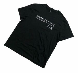 大きいサイズ ■ A/X ARMANI EXCHANGE アルマーニ エクスチェンジ ■ フロント ビッグ ロゴ プリント 半袖 Tシャツ ブラック XL