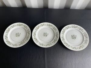 中古品☆ノリタケ プレート BEAUTIFUL NORITAKE LAURETTE 5047 DINNER PLATE 花柄 大皿 食器 洋食器 3枚まとめ売り