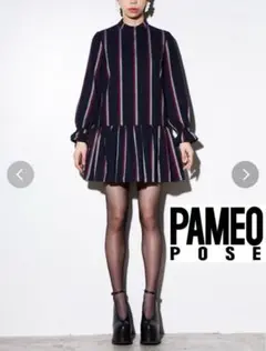 ●●最終価格●●【PAMEO POSE】PAJAMA STRIPE DRESS