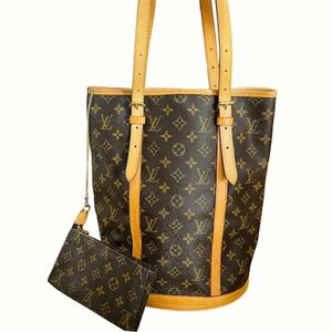 【1円～ ジャンク】LOUIS VUITTON ルイ・ヴィトン モノグラム バケットGM ポーチ付き バケツ型 トートバッグ ハンドバッグ M42236 現状品