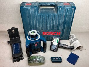 ★中古★BOSCH ボッシュ ローテーティングレーザー GRL300HVG 本体/受光器/ケース/その他付属品 回転レーザー レベル出し グリーン)岡b