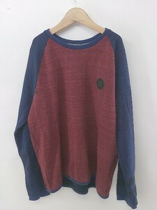 ◇ Hurley ハーレー ワンポイント 長袖 カットソー サイズS ブルー レッド系 メンズ P