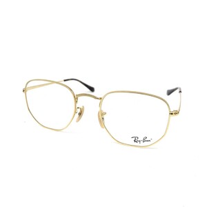 良好◆Ray-Ban レイバン メガネ◆RB6448 ゴールドカラー ユニセックス 51□21 145 ヘキサゴン 眼鏡 服飾小物