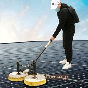 電動ウィンドウ クリーニング ポール、給水式伸縮ブラシ 3.5m-7.5m 太陽光発電パネル クリーニング ツール 5.5M