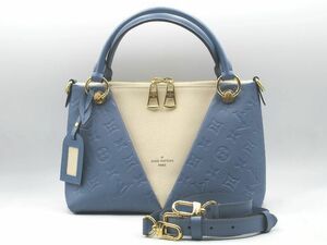 ◆良品 LOUIS VUITTON ルイヴィトン モノグラム アンプラント M44419 VトートBB ハンドバッグ 2WAY ショルダー ブルージーン ブルー系◆