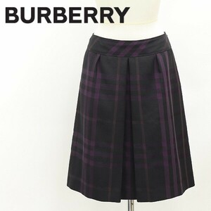 国内正規品◆BURBERRY LONDON バーバリー ロンドン チェック柄 フロントタック スカート 42