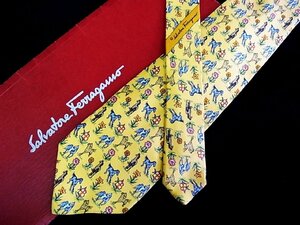 ♪今週の特売980円～♪2153♪状態並品【FERRAGAMO】フェラガモ【馬 ウマ 動物 花 植物 柄】ネクタイ♪