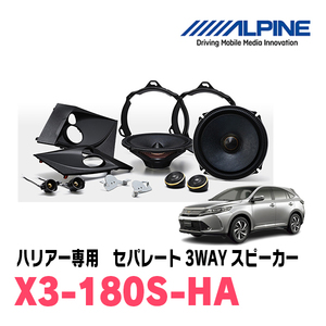 ハリアー(60系・H25/12～R2/6)専用　ALPINE / X3-180S-HA　フロント3Wayスピーカー　アルパイン正規販売店