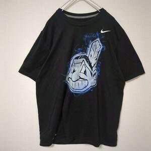 NIKE ナイキ Tシャツ MLB インディアンス メジャー ストレッチ 黒 L