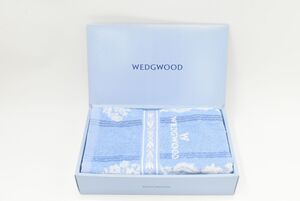 (1034M 0120H4) 1円～ 未使用 WEDGWOOD ウェッジウッド バスタオル ブルー系 花柄 タオル イギリス 英国 バス用品