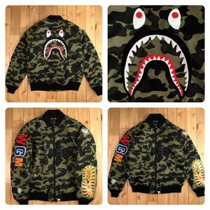 SHARK MA-1 bomber jacket Mサイズ 1st camo green a bathing ape BAPE エイプ ベイプ アベイシングエイプ スタジャン 迷彩 w23855