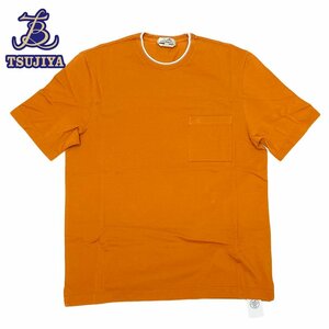 ★美品未使用★HERMES エルメス　半袖Tシャツ　サドルステッチ　カラー/オレンジ　#L　メンズ　未使用品【辻屋質店A3045】