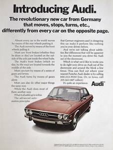 稀少！1970年代アウディ広告/Audi/ドイツ車/旧車/L