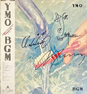 YMO - BGM 見本盤PROMO 全員サイン入り 坂本龍一 高橋幸宏 細野晴臣 コレクター放出品