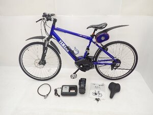 【外観良好】 YAMAHA ヤマハ 電動アシスト自転車 PAS Brace PM26B XLブルー 26型 パスブレイス 充電器付き 配送/来店引取可 ∽ 7104D-1